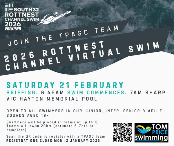 Tom Price Amateur Swimming Club 2026 Rottnest Channel Virtual Swim