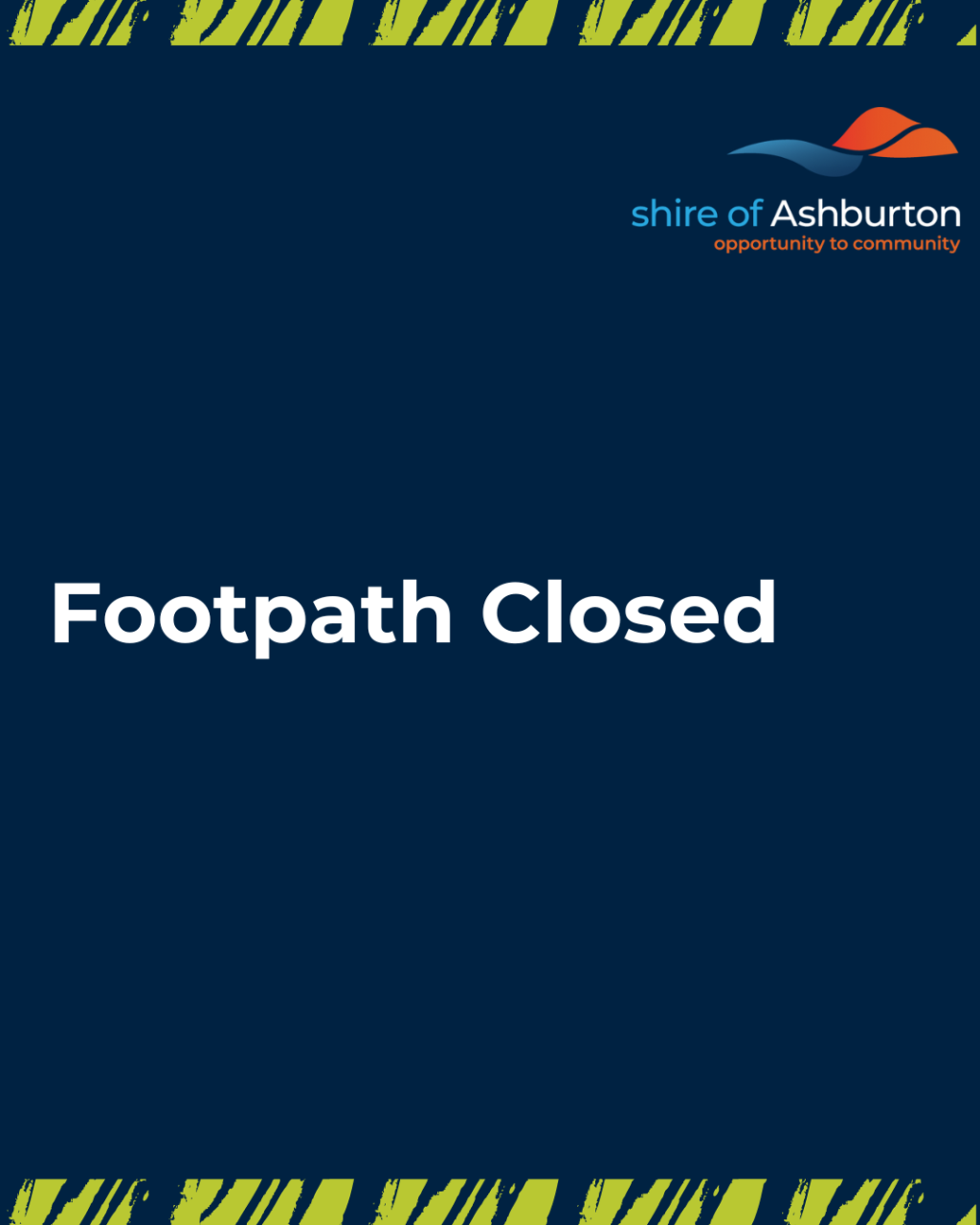 Paraburdoo Footpath Closed