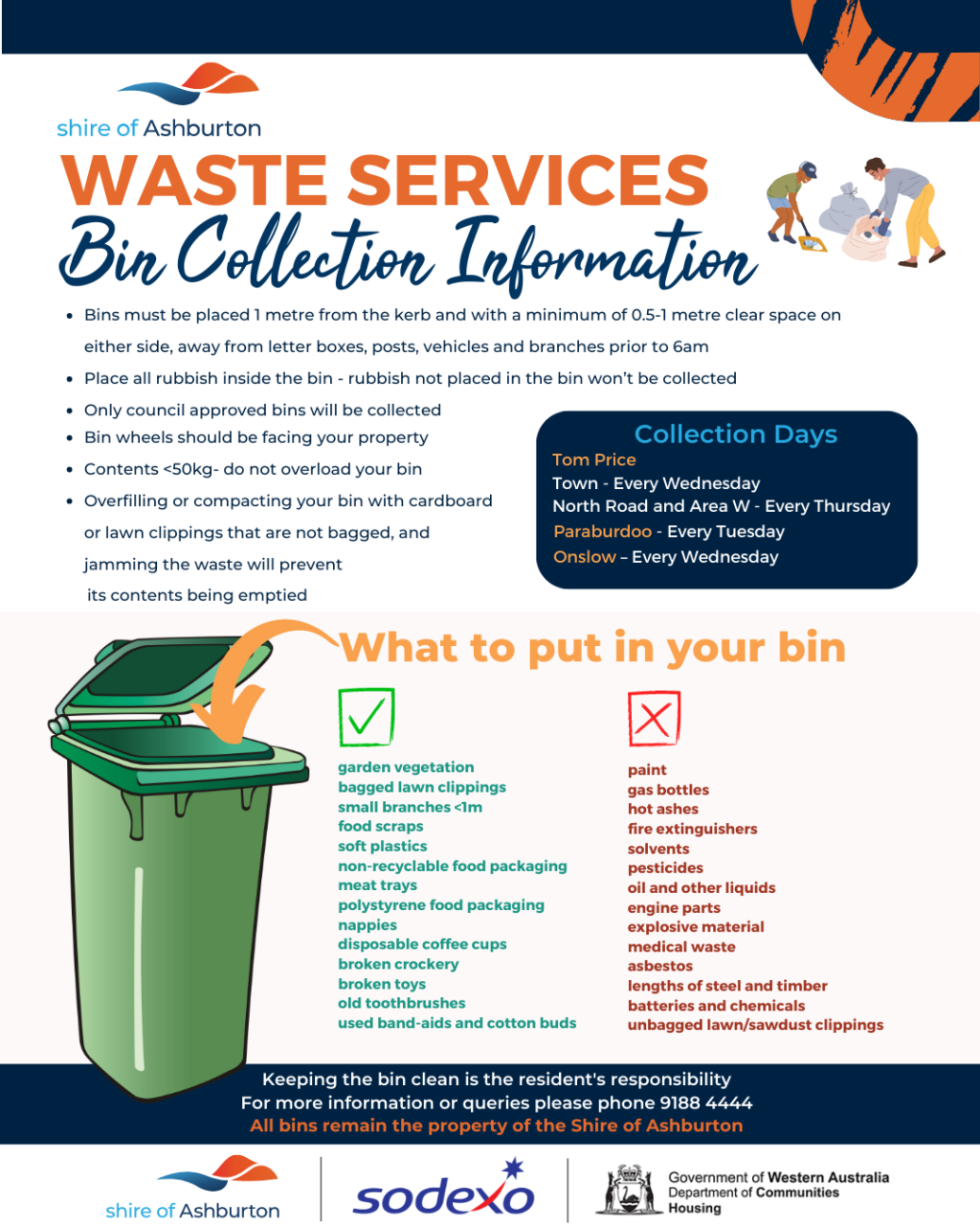Shire of Ashburton residents reminded to use bins correctly to ensure
