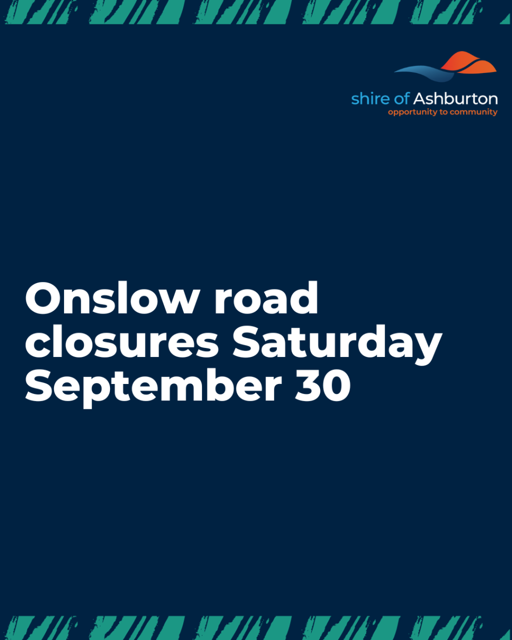 Onslow Road Closures Saturday September 30