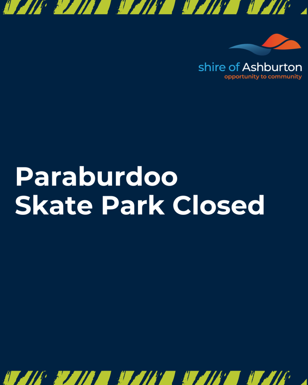 Paraburdoo Skate Park Closed