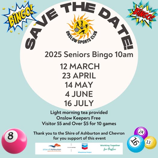 Onslow Sports Club Seniors Bingo