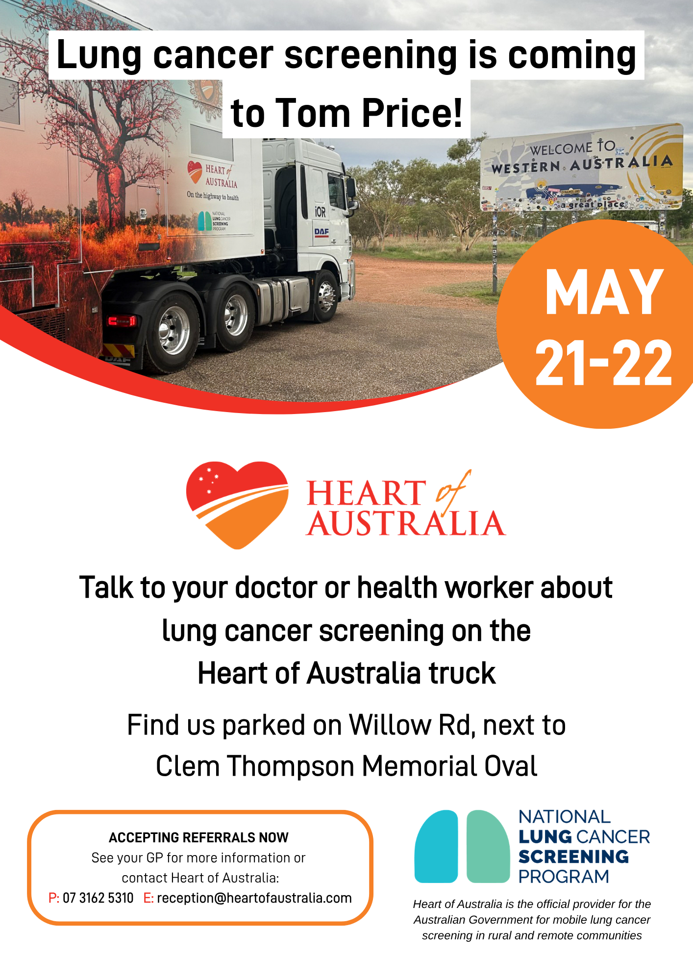 Tom Price Heart of Australia National Lung Cancer Screening Program