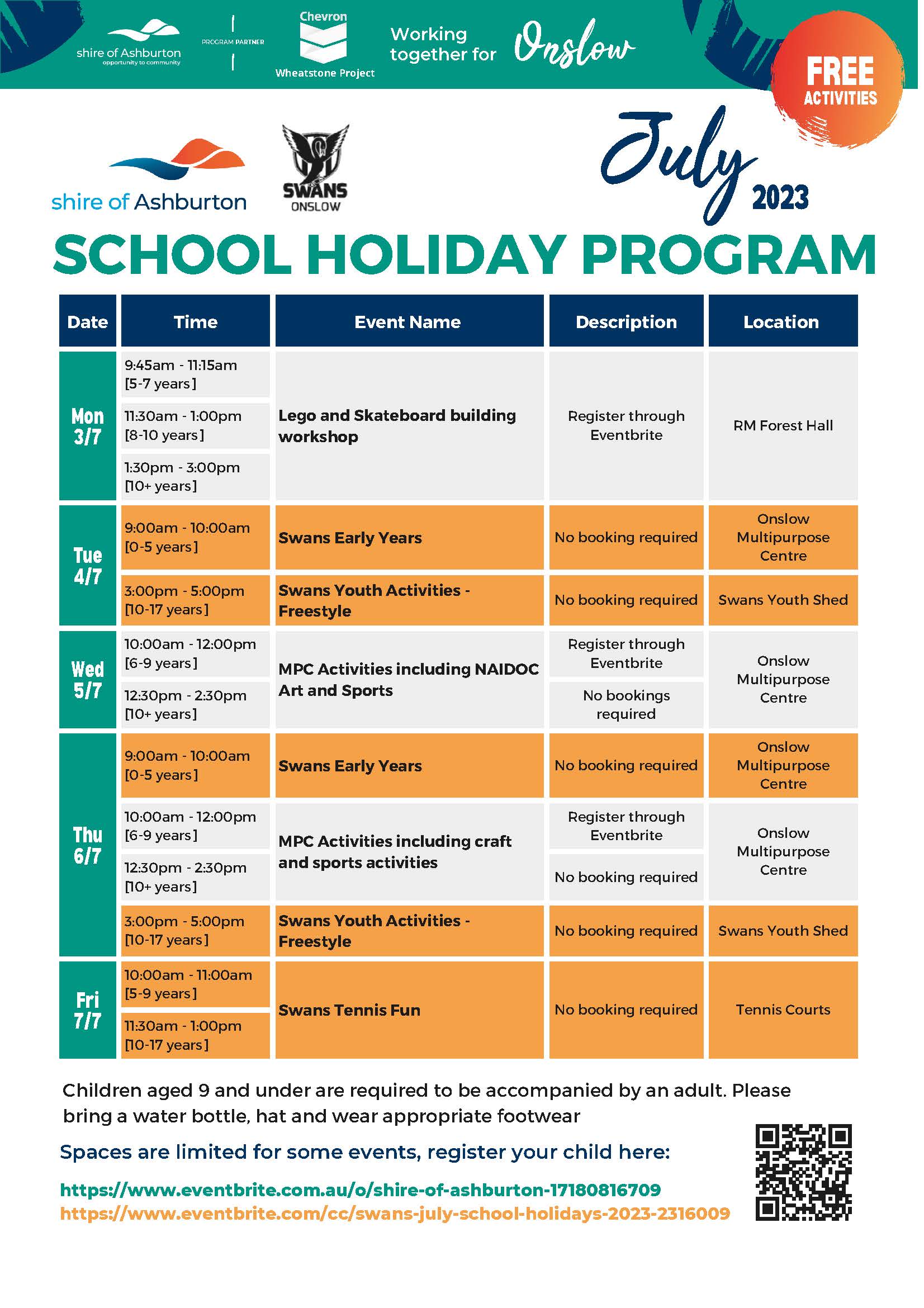 Onslow July School Holiday Program