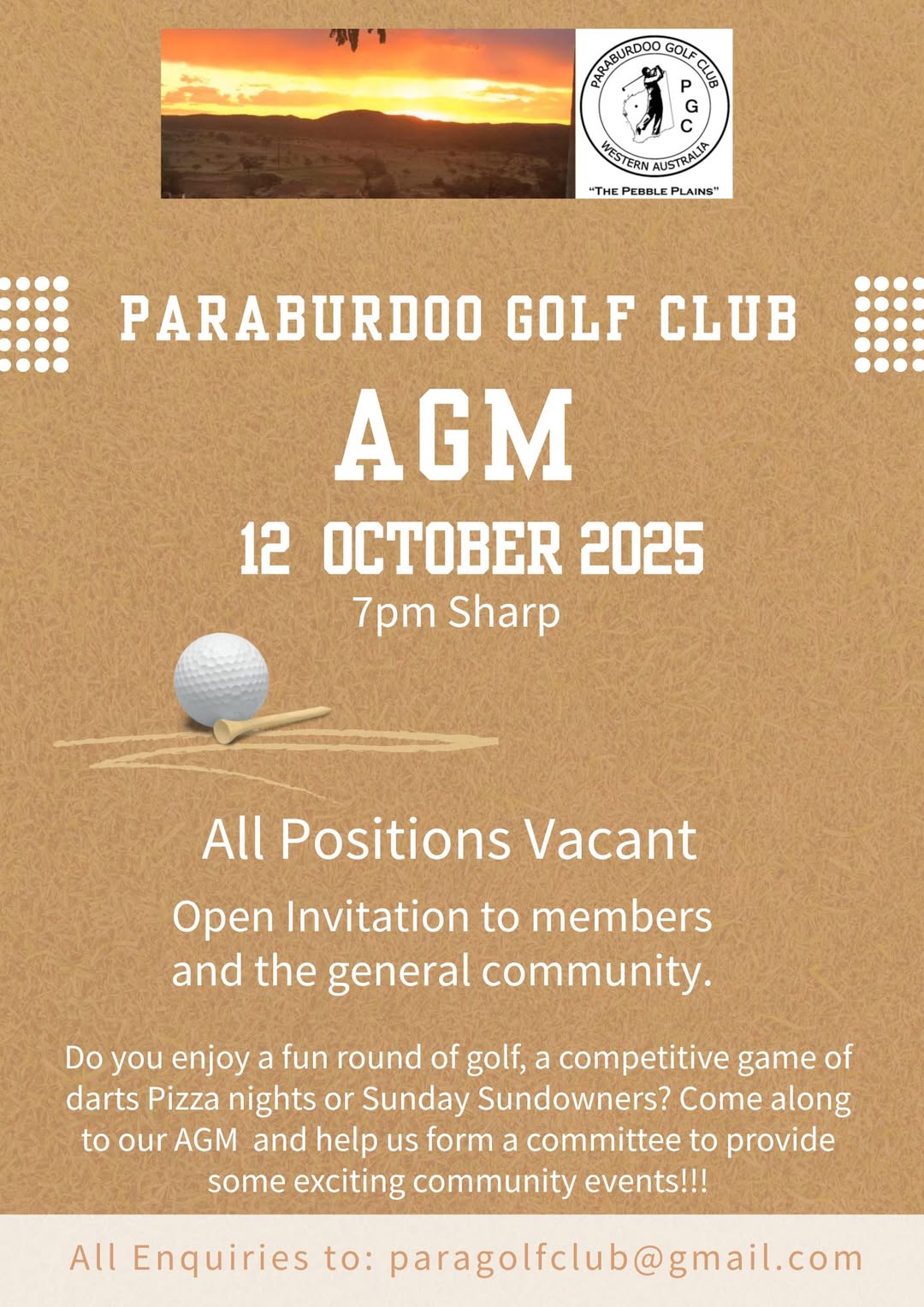 Paraburdoo Golf Club AGM