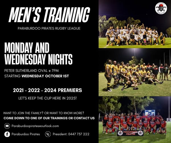 Paraburdoo Pirates Rugby League Men's Trainings